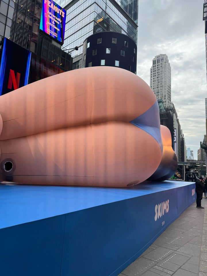 Inflatable Skims display in New York City.