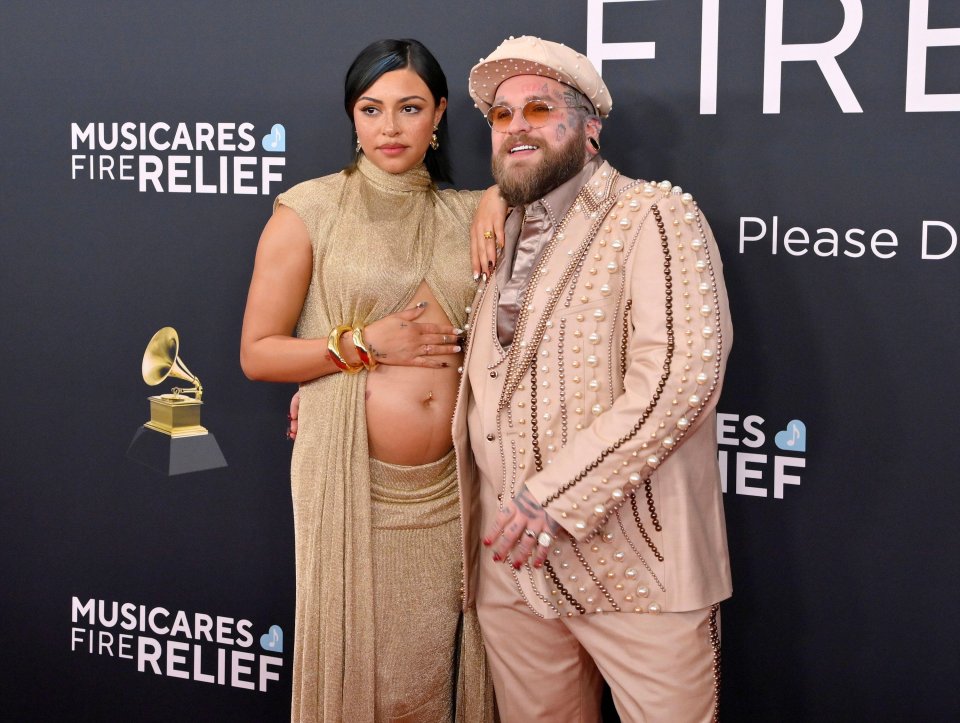 Teddy Swims and Raiche Wright at the Grammy Awards.