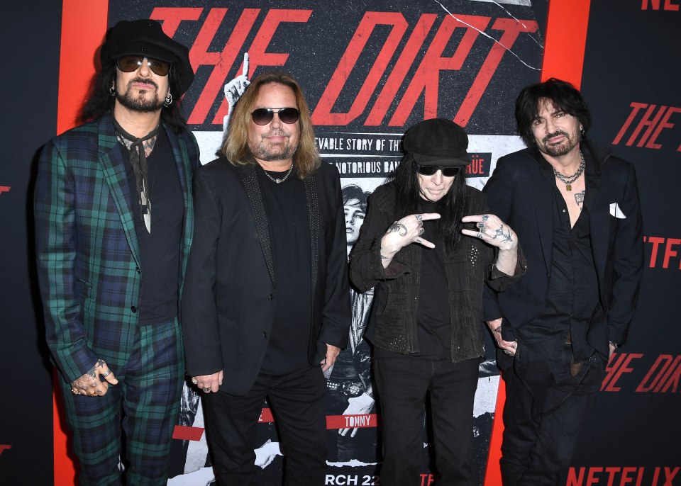 Mötley Crüe at the premiere of Netflix's "The Dirt."