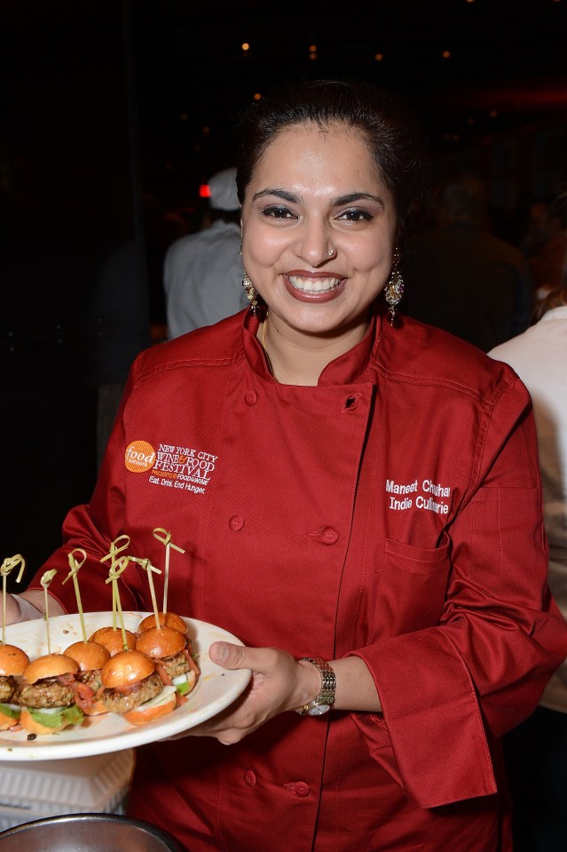 Chef Maneet Chauhan at a Chopped event.