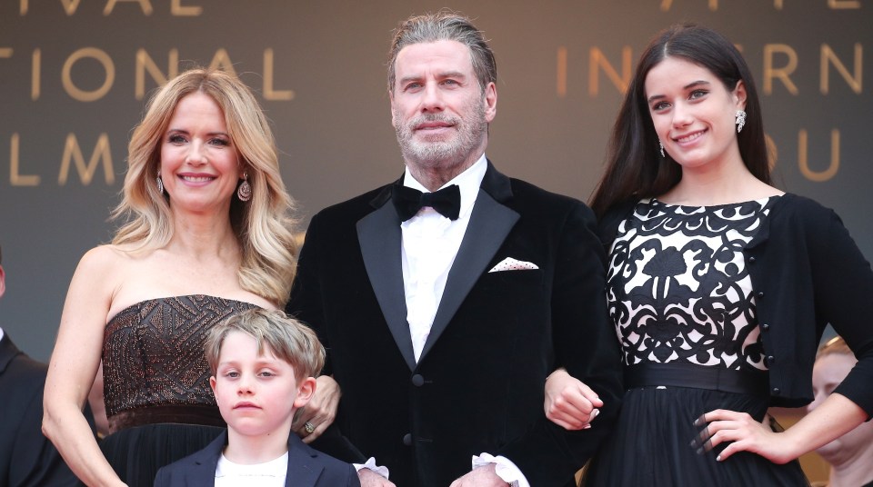 Kelly Preston and John Travolta with their children at the Cannes Film Festival.