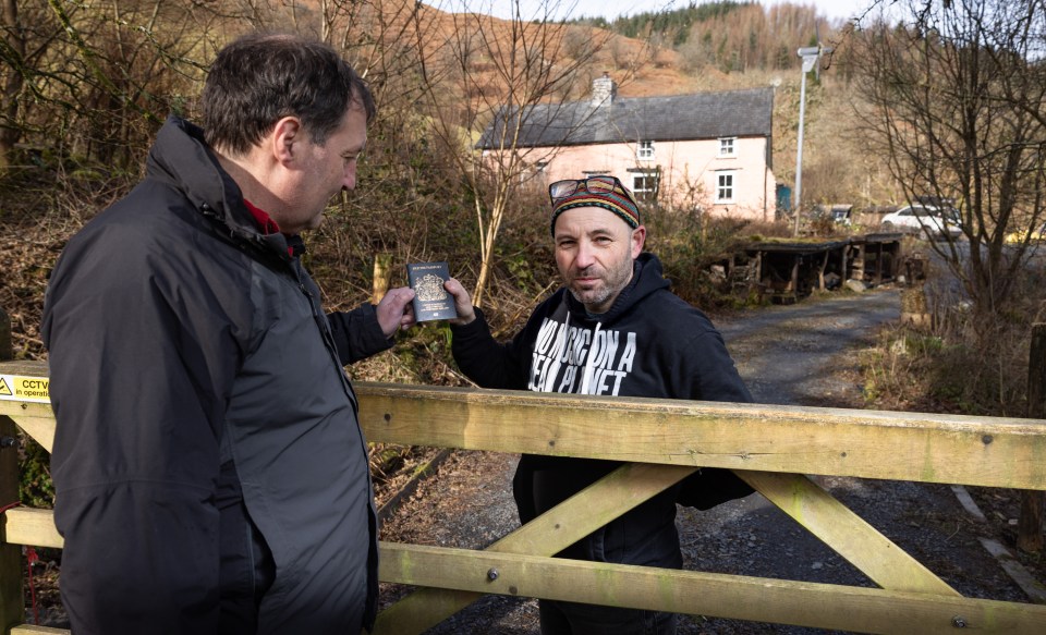 Passport check at the border of the Bron Yr Aur Republic.