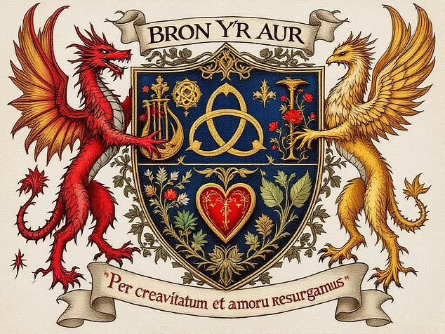 Illustration of the Bron-yr-Aur coat of arms.