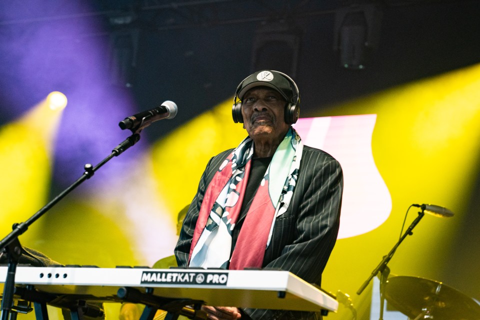 Roy Ayers performing at a music festival.