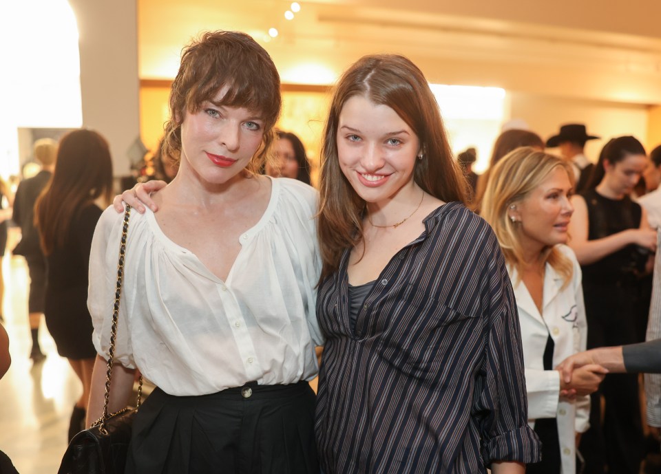 Milla Jovovich and Ever Anderson at a fashion show.