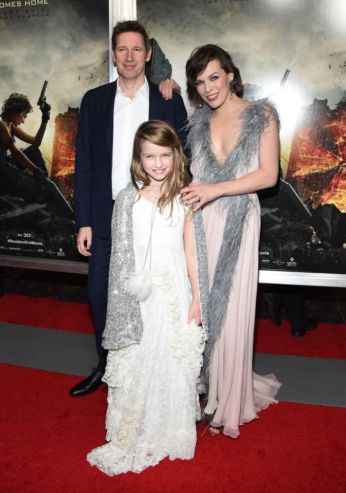 Paul W. S. Anderson, Milla Jovovich, and Ever Anderson at the premiere of Resident Evil: The Final Chapter.