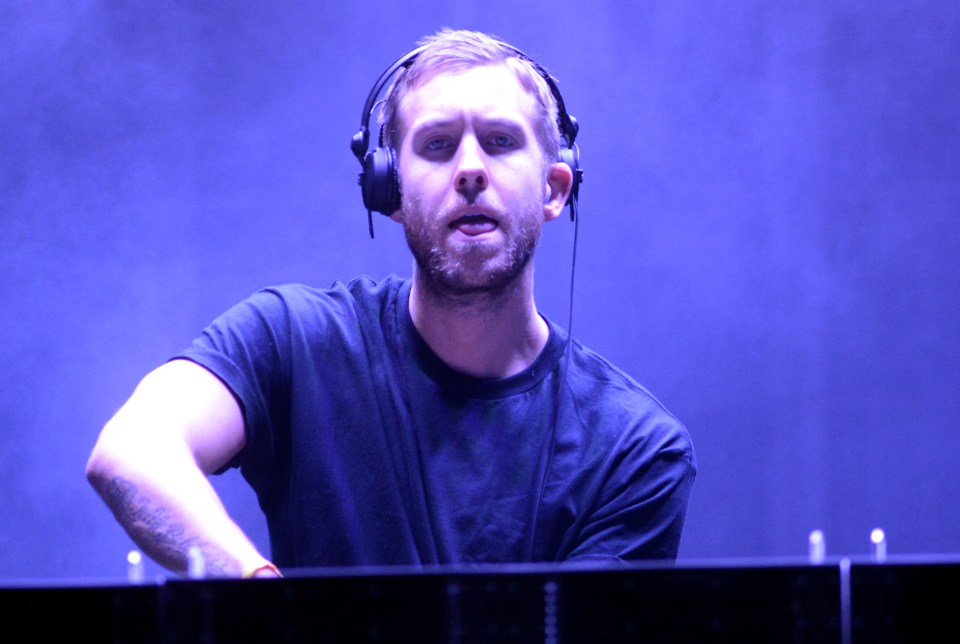 Calvin Harris performing.