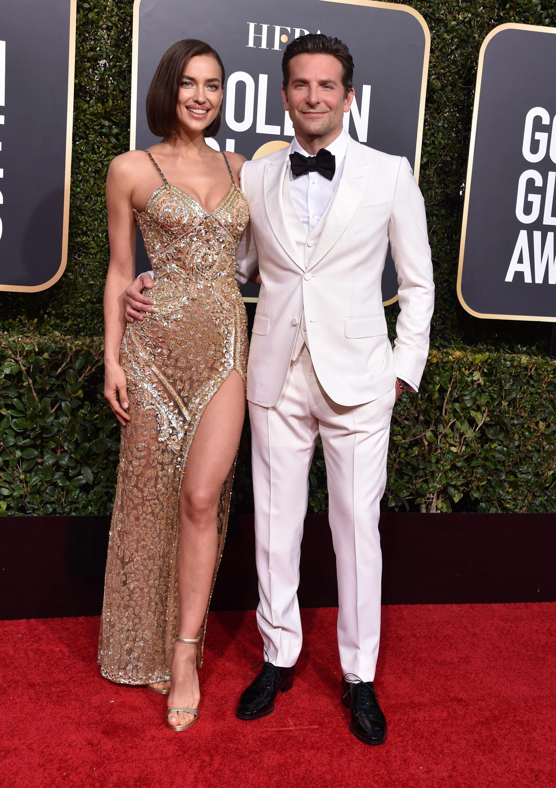 Irina Shayk and Bradley Cooper at the 75th Annual Golden Globe Awards held at the Beverly Hilton Hotel on January 6, 2019 in Beverly Hills, CA. © Tammie Arroyo-GG19 / AFF-USA.COM. 06 Jan 2019 Pictured: Bradley Cooper and Irina Shayk. Photo credit: MEGA TheMegaAgency.com +1 888 505 6342 (Mega Agency TagID: MEGA333336_041.jpg) [Photo via Mega Agency]