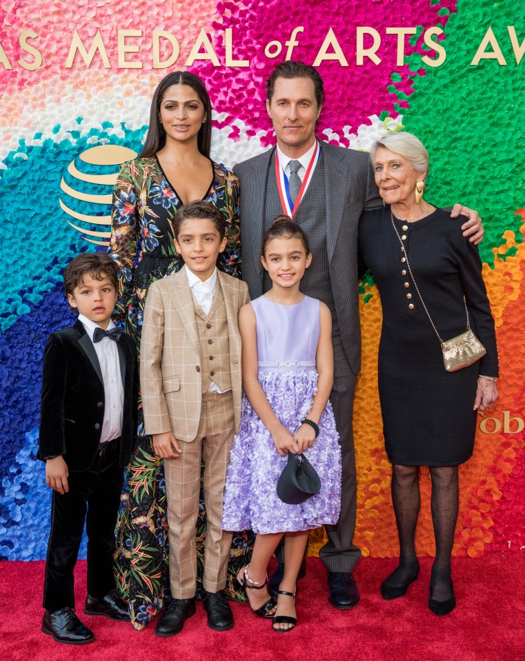 Matthew McConaughey with his family at the Texas Medal of Arts Awards.