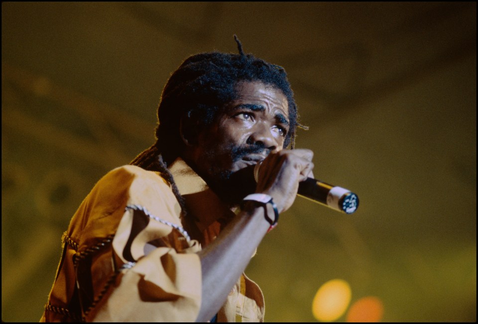 Cocoa Tea performing at a reggae festival.