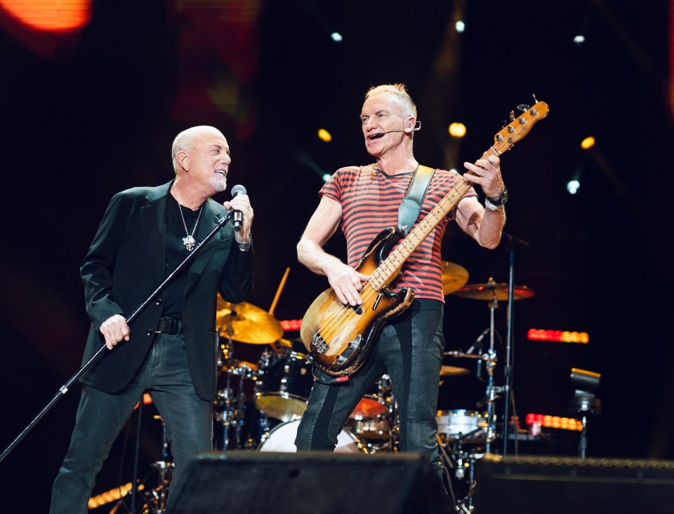 Billy Joel and Sting performing on stage.