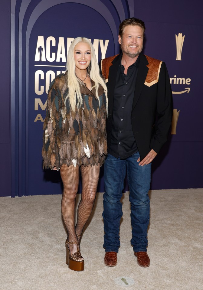 Gwen Stefani and Blake Shelton at the Academy of Country Music Awards.