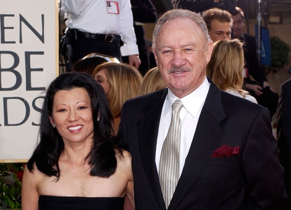 Gene Hackman and his wife, Betsy Arakawa, at the Golden Globe Awards.