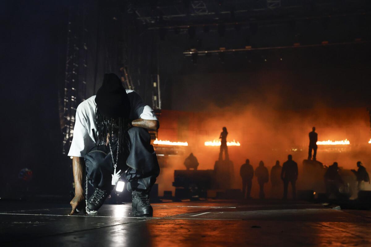 Playboi Carti performs at Rolling Loud at SoFi Stadium.