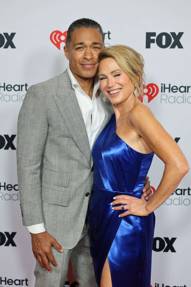 T.J. Holmes and Amy Robach at the iHeartRadio Music Awards.