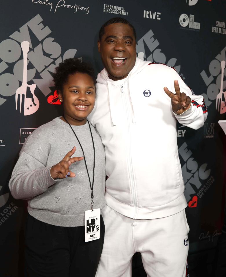 Tracy Morgan and his daughter at the Love Rocks benefit concert.