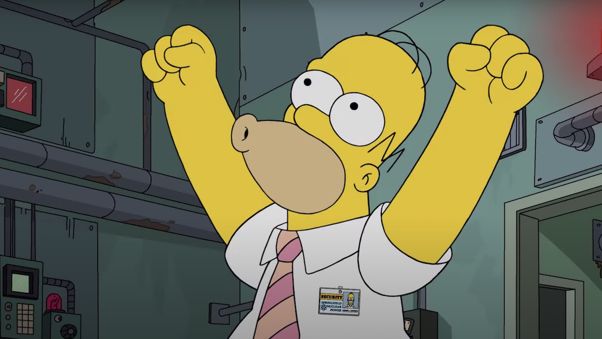 Homer yells wahoo while at work