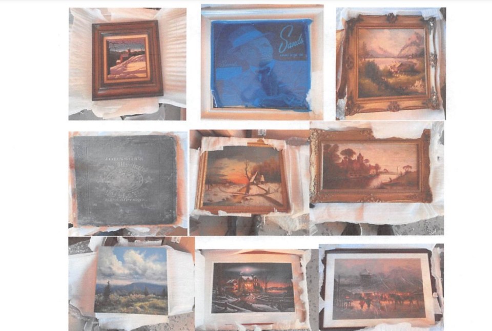 Collage of artwork from Billy Brown's estate.