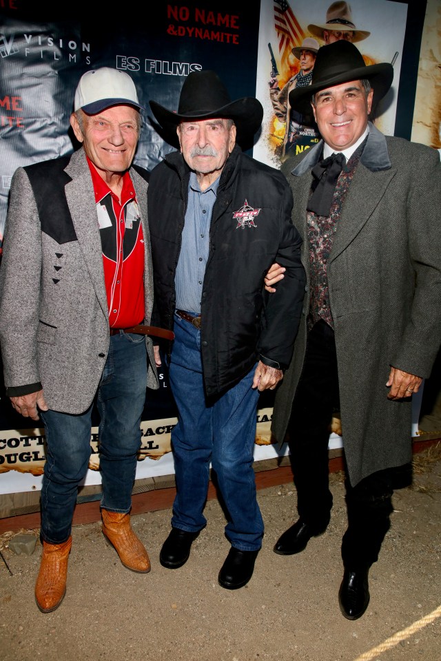 George Sack, Jack Lilley, and Clint Lilley at a screening of the film *No Name & Dynamite*.