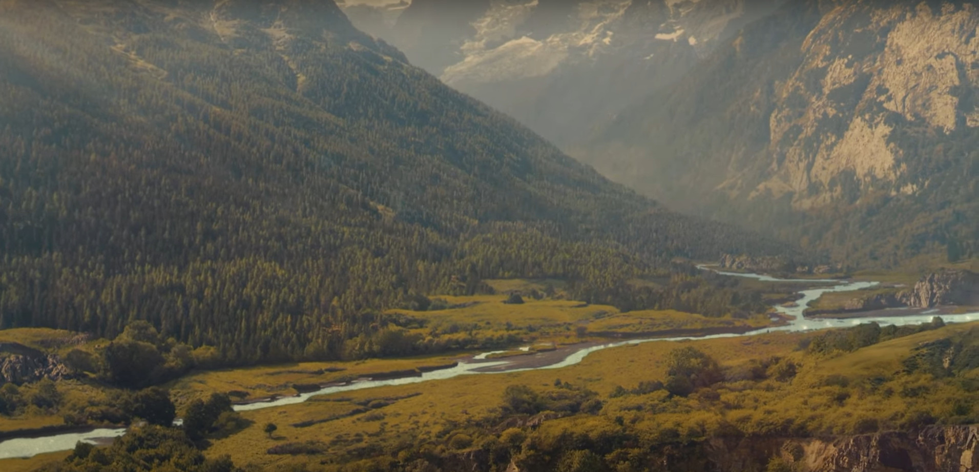 Two rivers running through mountains