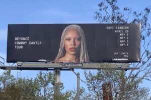 A Beyoncé Cowboy Carter billboard alongside the 10 freeway in West Los Angeles in West (Photo: Digital Music News)