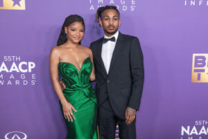 Halle Bailey and DDG attend 55th Annual NAACP Awards - Arrivals