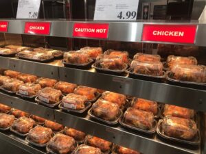 Costco rotisserie chicken display