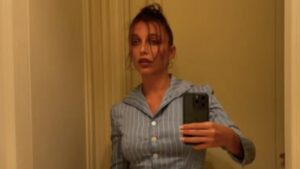 Emma Chamberlain poses for selfie