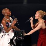 Cynthia Erivo (L) and Ariana Grande perform onstage during the 97th Annual Academy Awards at the Dolby Theatre in Hollywood, California on March 2, 2025.