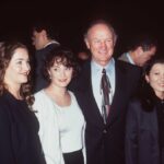 Gene Hackman with his wife and two other women at a movie premiere.