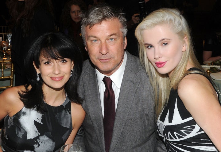 Hilaria Baldwin, Alec Baldwin, and Ireland Baldwin in January 2014.