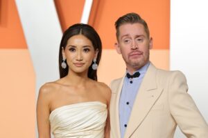 Brenda Song and Macaulay Culkin at the 2025 Vanity Fair Oscar Party.