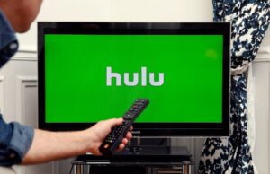 Illustration of the Hulu logo on a TV screen.