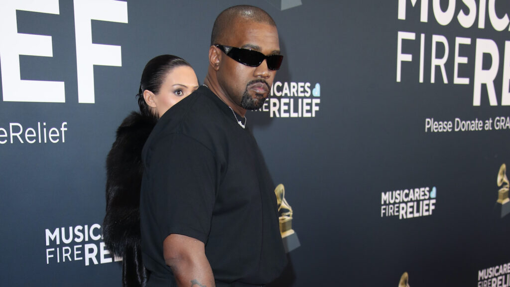 Feb 2, 2025; Los Angeles, CA, USA; Bianca Censori and Kanye West at the 67th Annual Grammy Awards at Crypto.com Arena in Los Angeles on Sunday, Feb. 2, 2025. Mandatory Credit: Dan MacMedan-USA TODAY