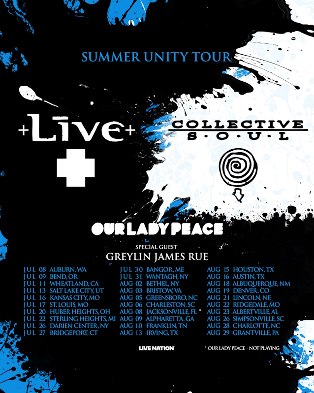 LIVE And COLLECTIVE SOUL Reunite For 2025 Co-Headlining 'Summer Unity Tour'