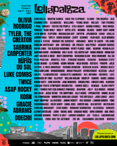 Lollapalooza 2025 Lineup: Olivia Rodrigo, Sabrina Carpenter