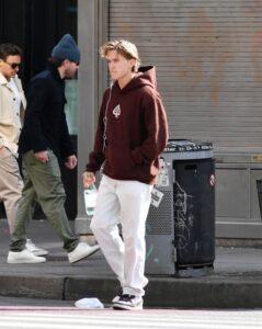 03/09/2025 EXCLUSIVE: Deacon Phillippe is spotted on a stroll in New York City. The 21 year old musician son of Reese Witherspoon and Ryan Phillippe wore a burgundy hoodie, white jeans, and Nike trainers.....sales@theimagedirect.com Please byline:TheImageDirect.com....*EXCLUSIVE PLEASE EMAIL sales@theimagedirect.com FOR FEES BEFORE USE