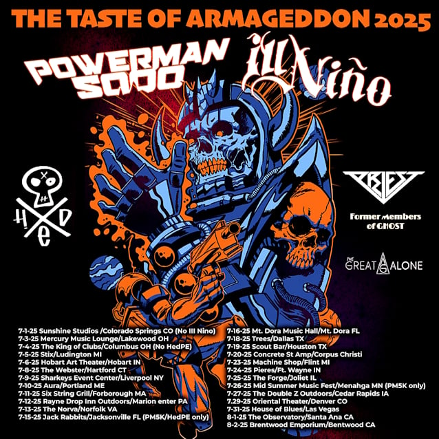 POWERMAN 5000 And ILL NIÑO Announce Summer 2025 Tour With (HED) P.E.