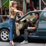 Chris Evans and Dakota Johnson on the set of 'Materialists'