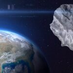 Earth and asteroid