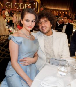 Selena Gomez and Benny Blanco at the Golden Globe Awards.