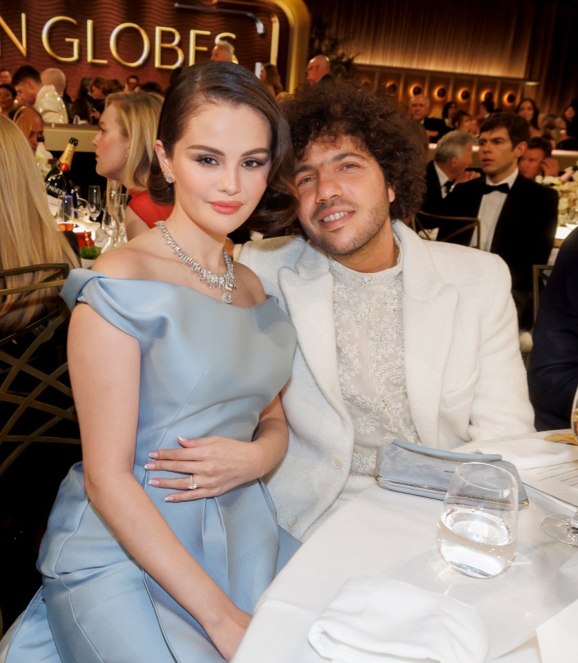 Selena Gomez and Benny Blanco at the Golden Globe Awards.