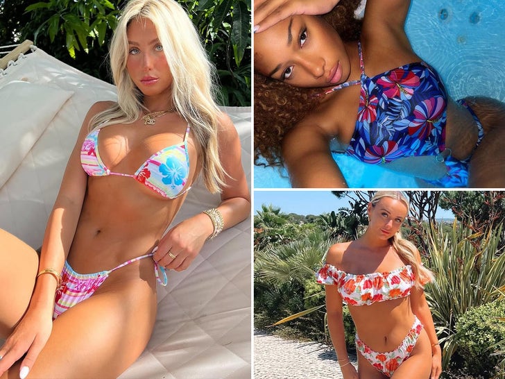 Stars In Floral Print Swimwear