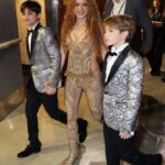 Shakira with her sons Milan and Sasha at the 67th edition of the Grammys
