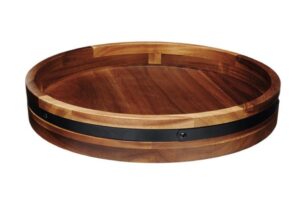 Crofton Wooden Lazy Susan with Metal Rim