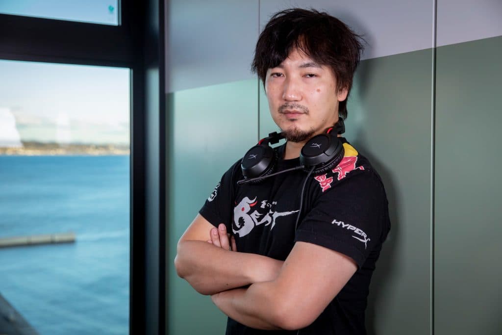 Daigo Umehara poses for a portrait during the Red Bull Kumite 2019 Finals in Aichi, Japan on December 21, 2019. // Stephanie Lindgren / Red Bull Content Pool // SI201912210060 // Usage for editorial use only //