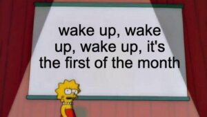 Lisa Simpson saying Bone Thugs n Harmony First of the Month lyrics meme