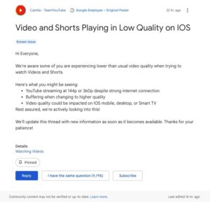 YouTube confirms massive iPhone video issue & promise fix
