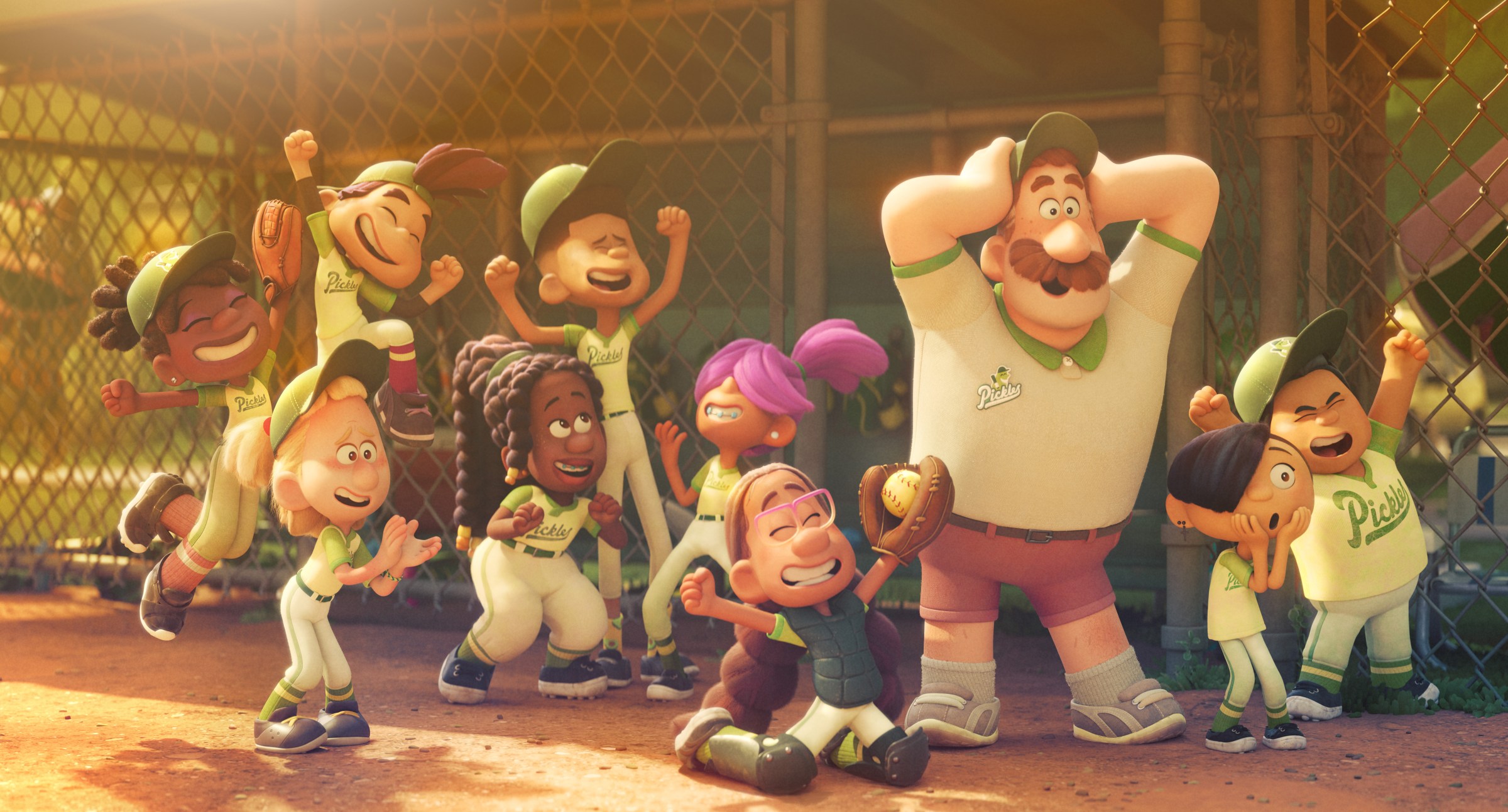 A softball team celebrates in Win or Lose