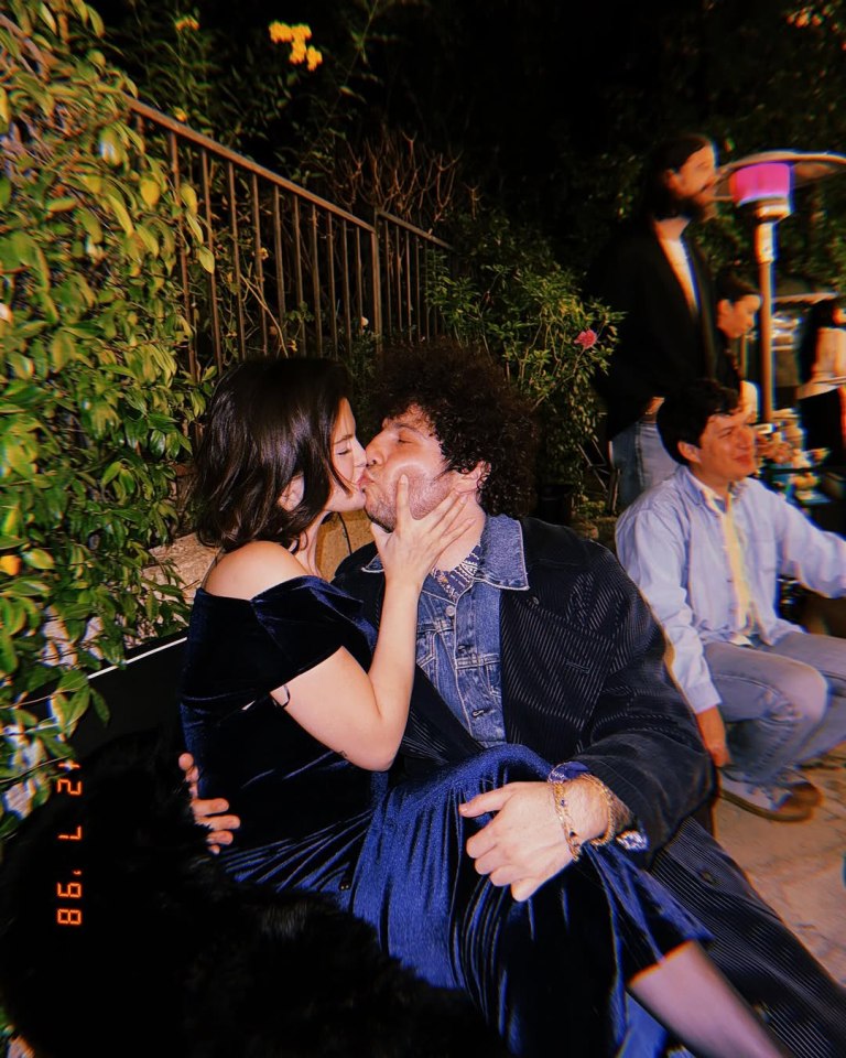 Couple kissing.